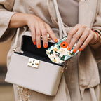 Credit Card Holder, Mini Aluminum Card Wallet RFID Blocking Slim Metal Hard Card Case for Women Men, Colorful Flowers