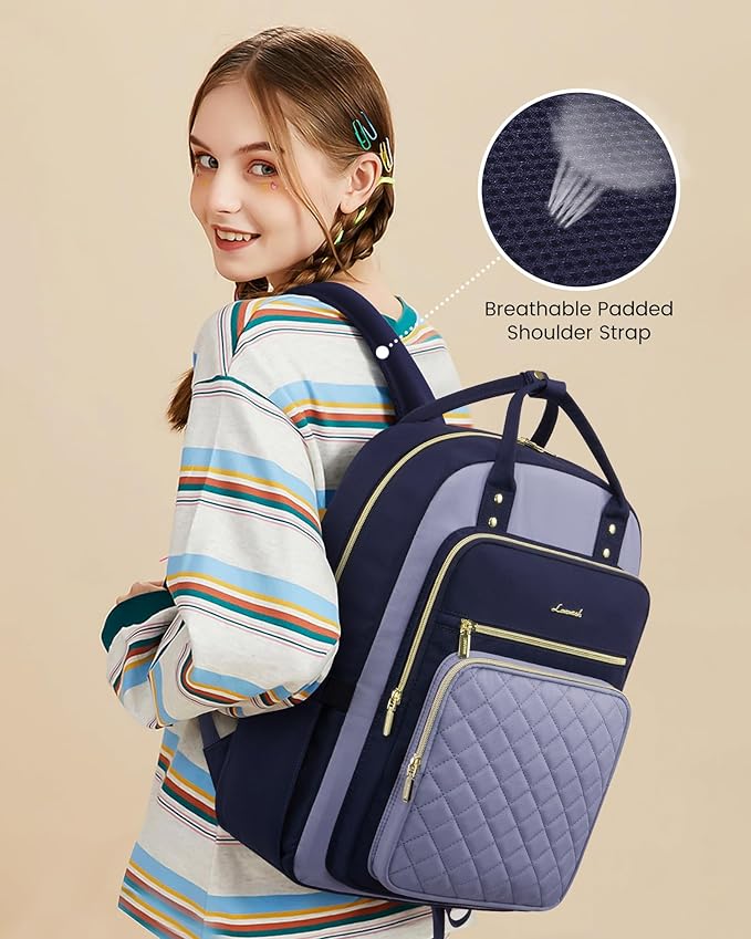 LOVEVOOK Laptop Backpack Purse for Women, 15.6" Laptop Bag for Travel with USB Port, Water Resistant Lightweight Daypacks for College Work Business, Nurse Teacher Computer Backpacks