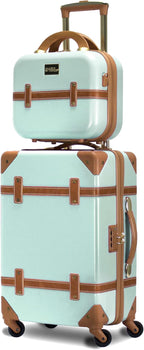 World Traveler VentureX Airline Approved 2-Piece Carry-On Luggage Set – Lightweight Hardside Polycarbonate Suitcase with Spinner Wheels - Gatsby Mint