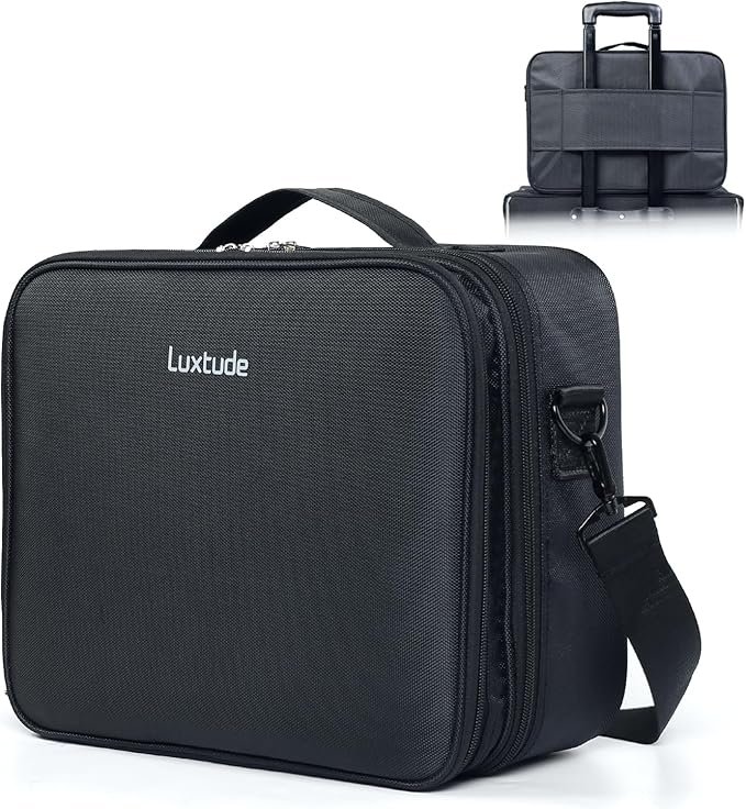 Luxtude Electronic Organizer Travel Case Large, Double Layer Tech Carrying Case, Home Electronics Bag Fits for iPad (Up to 12.9 in), Sturdy Storage for Dji, Camera