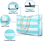 Becokan Beach Bags for Women Large Waterproof Beach Tote Bag Zipper Beach Bags Waterproof Sandproof Swim Pool Bag Large Tote