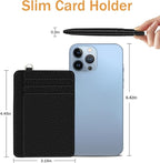 Yonlevres Credit Card Holder Slim Wallet, RFID Wallet Women Front Pocket Small Card Holder, Travel Cute Funny Thin Card Case ID Window PU Leather RFID Blocking Card Organizer Gifts Girls Ladies