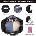 Duffle Bag for Travel, Weekender Bag with Shoe Compartment, Carry On Overnight Bag for Women with Toiletry Bag, Gym Bag with Wet Pocket, Hospital Bags for Labor and Delivery Beige