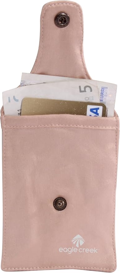 eagle creek Silk Undercover Bra Stash Travel Wallet to Keep Money and Credit Cards Secure - Breathable Silk with Moisture Resistant Lining, Rose