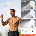 Portable Shower for Camping with 7800mAh Battery, Rechargeable Camping Shower with Intelligent LED Display, 3 Spray Modes, IPX8 Waterproof Outdoor Camp Pump for Hiking, Travel, Car, Pet