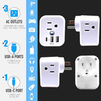 Cruise Approved Power Strip Non Surge Protector for Cruise Ship Multi Plug, 6 Outlets, 2 USB-A, 1 USB-C, & 3 AC Outlet for Carnival, Celebrity, Princess, Norwegian & Major Lines in 2026 & 2027