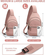 Capolo Sling Bag for Women Men Waterproof Crossbody Bags for Women Trendy Casual Fanny Pack with Convertible Shoulder Strap Chest Bag for Travel Hiking(Pink, Medium)