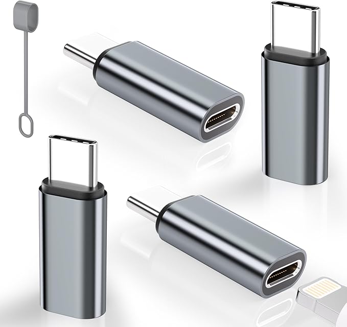 Thousover 4 Pack Lightning to USB C Adapter for iPhone 15/16/17 Pro/17 Pro Max,for iPhone 17/16 Charger,17/16 Accessories,Fast Charging & Data Transfer
