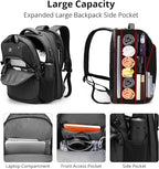 Swissdigital Design Travel Laptop Backpack for Men and Women, 35L Expandable Large College Backpack with USB Charging Port for Fits 17 Inch Notebook, Grey | SD1671-02
