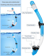 Ubekezele Snorkeling Gear for Adults Men Women,4 in 1 Snorkel Set with Panoramic View Diving Mask Anti-Fog Anti-Leak,Dry Top Snorkel,Fins and Travel Bag for Swimming,Snorkeling and Travel Diving