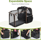 Large Cat Backpack Carrier Expandable Pet Carrier Backpack for Small Dogs Medium Cats Fit Up to 18 Lbs, Dog Backpack Carrier, Foldable Puppy Backpack Carrier for Travel, Black
