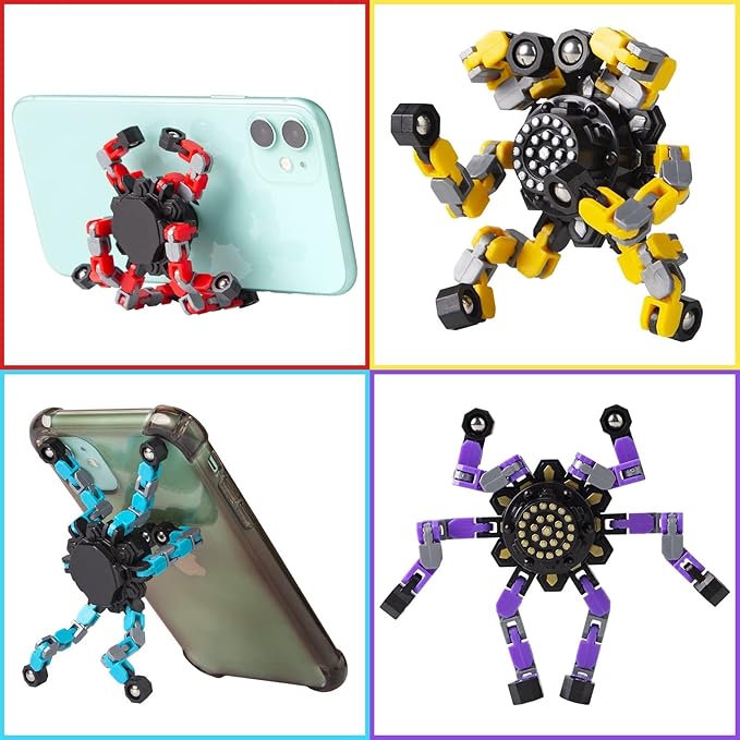 Gokeey Party Favors for Kids All Age Travel Sensory Toys for 8 9 10 Year Old Boys Transformable Fidget Spinners Toys for Kids and Adults Birthday Gifts for Teens