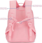 FlowFly Kids Backpack for Toddler Boys Girls, Simple Lightweight Bookbag for Daycare Kindergarten Elementary School Travel, Small Modern Bag (Large), Pink