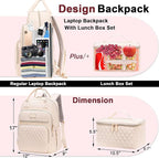 Weitars Lunch Backpack for Women,15.6 Inch Laptop Backpacks Travel Backpack for Women,Work Back pack,Teacher Nurse Back pack Insulated Lunch Bookbag Cooler Backpacks