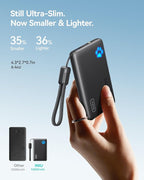 INIU 45W Power Bank, Slimmest 10000mAh Portable Charger with Build in USB-C Cable