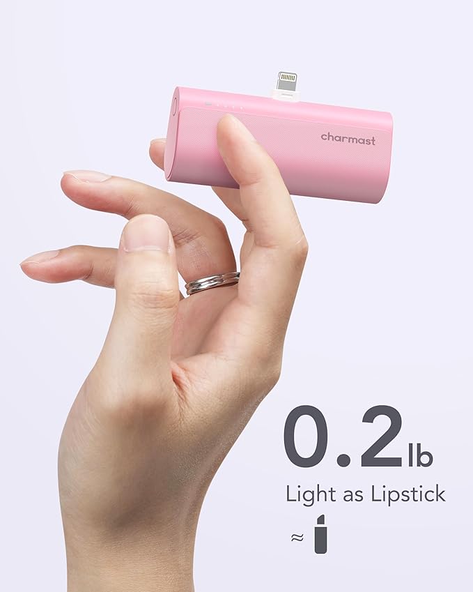 charmast Small Portable Charger for iPhone, Ultra-Compact 20W PD Fast Charging Power Bank 5000mAh, Mini Battery Pack for iPhone 14/14 Pro Max/13/13 Pro Max/12/12 Pro Max/11/XR/X/8/7/6 etc