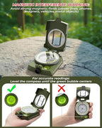 Sportneer Compass: Accurate Durable Lightweight Orienteering Compass with Strap and Carrying Case, Glow in The Dark Waterproof Hiking Essentials for Camping Backpacking, Best Survival Gifts for Kids
