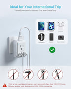 Type E F Plug Adapter, VINTAR Schuko Germany France Power Adapter with 2 Outlets 3 USB Ports(2 USB C), 5 in 1 Type F Travel Adapter for US to EU Spain Iceland Korea Greece Russia German French