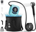 8000mAh Portable Camping Shower, Upgrade Rechargeable Electric Shower Pump with 5 Gallon Bucket, Intelligent LED Display,Portable Shower for Outdoor