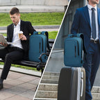 hk Backpack for Men Business Slim Backpack with USB Charger Computer Lightweight Anti-theft Travel (Dark Blue, 15.6 Inch)