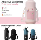 DYSANKY Insulated Water Bottle | Thickened Stainless Steel for Gym and Hiking with Straw, Carrier Bag, Handle Strap | BPA-Free 87 oz