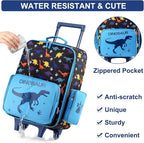 VASCHY Kids Luggage for Boys, Cute Rolling Travel Carry on Suitcase for Toddlers/Children with Wheels 18inch Dinosaur