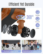 LIGHT FLIGHT Luggage Sets, Carry On Luggage 22x14x9 Airline Approved, Carry On Travel Bag Suitcases with Wheels, Expandable Hardside Lightweight Rolling with TSA Lock 2-Piece Set (DB/20),Black/Brown