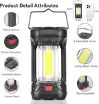AlpsWolf Camping Lantern Rechargeable, 1000LM 4000mAh Rechargeable Lanterns 4 Light Modes LED Lantern for Camping, Hiking, Power Outages, Emergencies (1 Pack-Black)