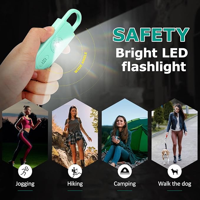 Personal Safety Alarm for Women Girls, 130dB Loud Siren with Key Chain, SOS Strobe Light, Flashlight, Double Speakers Help Kids/Elders/ Students Emergency Call, Gift for Self Defense Device