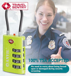 ANVIL 4 Digit Luggage Locks, TSA Locks for Luggage, Advanced TSA008 core, Alert Indicator for Your Travel Lock, Suitcase Lock.(3, 3 Colors)
