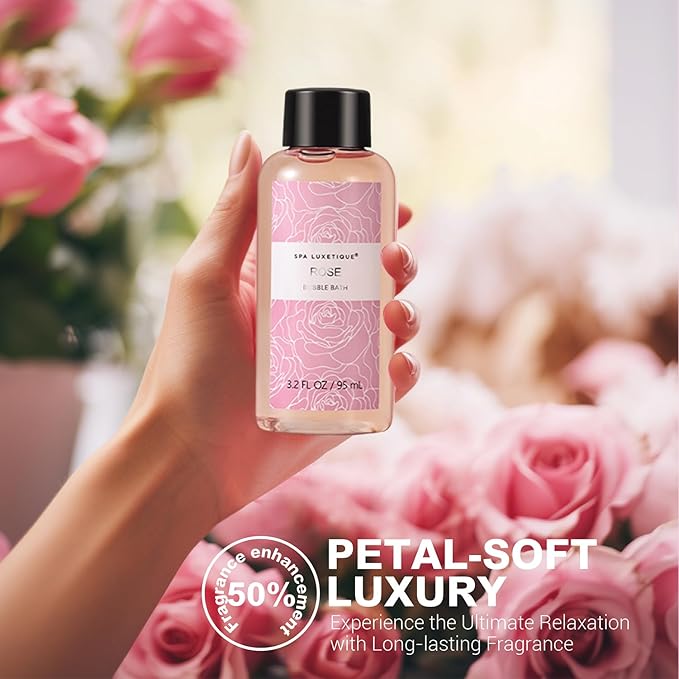 Spa Luxetique Gifts for Women, Bath and Body Gifts Set 6pcs Gift Baskets Rose Bath Sets for Women Valentine's Day Gifts for Her