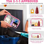 AURUZA Clear Makeup Bag,Portable Travel Toiletry Bags with Zipper, TSA Approved Clear Organizer Bags, PVC Cosmetic Pouch for Airport Airline Compliant