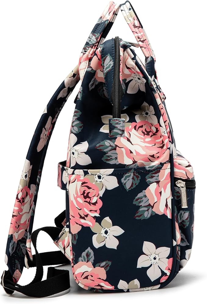 Kinmac Laptop Backpack for Women and Men, Large Capacity Travel Backpack for 15.6 inch Laptop Computer (Blue Rose)