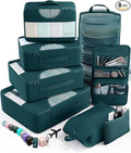 Veken 8 Set Packing Cubes for Travel Essentials, Suitcase Organizer Bags in 4 Sizes, Carry-On Luggage Accessories with Large Laundry & Hanging Toiletry Bag, Must-Have for Airplane, Road Trip & Camping