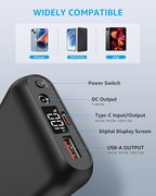 16000mAh 7.4V 5V Heated Vest Battery Pack Compatible with ORORO, 7.4V Battery Pack for Heated Vest with 2 Adapter Cable, 5V Rechargeable Heated Jacket Power Bank for Weamest, for Waitcoss, for Topdot