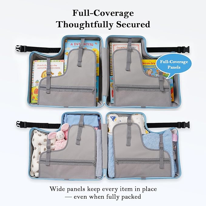 Ride on Suitcase for Kids, Hard Shell Kids Luggage with Belt, Foldable Pedal & Front Grab Handles, Hidden Cup Holder, TSA Lock, 6 Spinner Wheels, Kids Carry on Suitcase for Travel, Blue