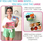 Small Snack Containers for Kids Toddlers - 3 Compartments (Set of 2) - Leak-Proof Reusable Boxes with Lids -BPA-Free Plastic Mini Bento Lunch Box - Ideal for School, Daycare - Holds 2 Cups (Pink+Blue)