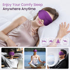 BeHoomi Sleep Mask, 2 Packs Premium Eye Mask for Sleeping, Total Blackout, Superior Soft Comfort, Upgraded 3D Ergonomic Designed Sleeping Mask for Home, Office, Travel, Meditation, Yoga, Blue & Purple