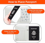 WALNEW Passport Holder for Travel, RFID Passport Cover Wallet for Women Men, PU Leather Passport Book Card Holder Case with Pen, Travelling Essentials for Flying