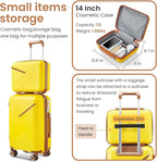 4 Piece Luggage Set, Hardside Expandable Lightweight Suitcase with 360° Mute Spinner Wheels Luggage Sets, TSA Lock, 14/20/24/28 Inch Travel Luggage for Men, Women and Girls (Yellow)