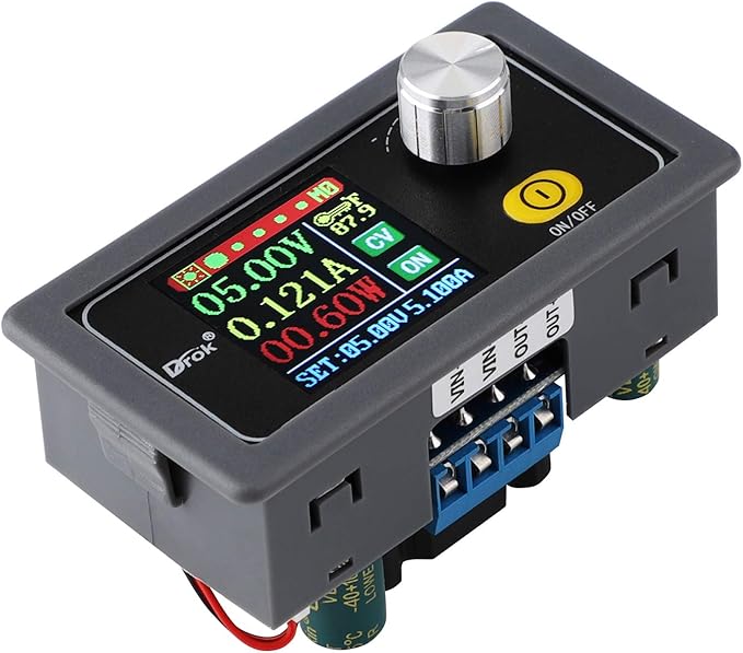 DROK Adjustable Voltage Regulator DC, Buck Boost Converter 6.0V-36V 9v 12v to DC 0.6-36V 24v 5A Power Supply Panel, Constant Current Volt Step Up Down Module