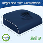SweetSlubr Seat Cushion for Tailbone Pain Relief, Office Chair Cushion, Memory Foam Large Chair Cushion with Non-Slip Cover for Soft Support at Office Chair, Car Seat, Airplane Drak Blue/2X-Large