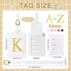 Personalized Initial Luggage Tags for Suitcase TSA Approved, White Leather Cute Luggage Tag with Privacy Cover Name Card, Embroidered Custom Luggage Tags Travel Baggage Tags Gifts for Women Kids(K)