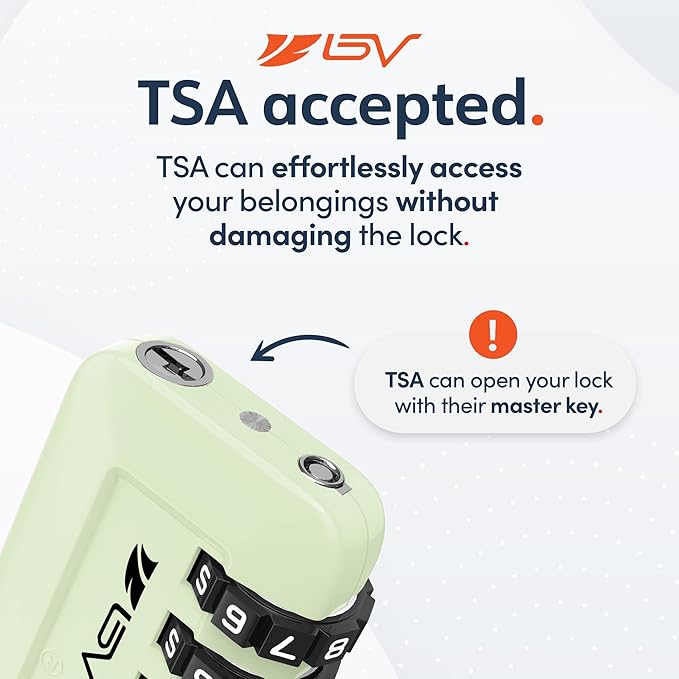 TSA Accepted Luggage Travel Lock, Set-Your-Own Combination Lock for School Gym Locker, Luggage Suitcase Baggage Locks, Filing Cabinets, Toolbox, Case (Mint Green, 1 Pack)