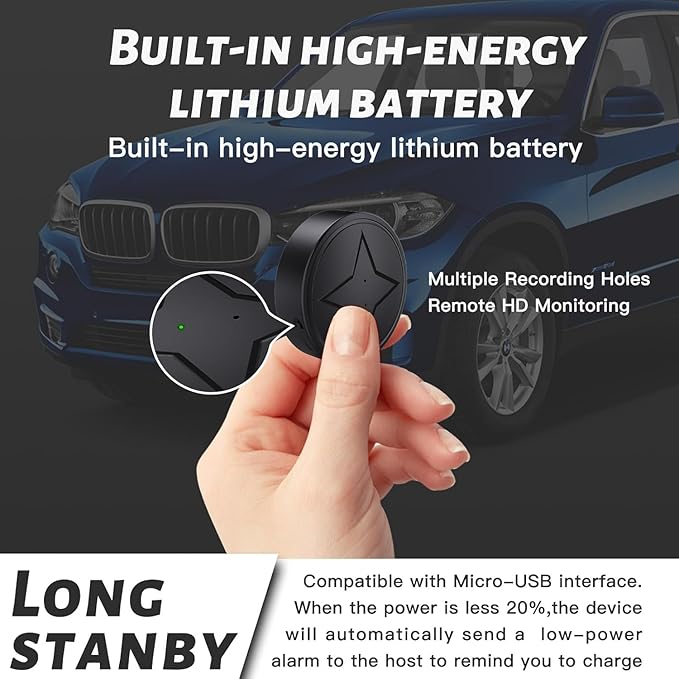 GPS Tracker for Vehicles, No Subscription Mini GPS Tracker Real Time Locator, Magnetic Anti-Theft Micro Vehicle Tracking Device with App for Cars, Kids, Elderly, Pets, Wallet, Luggage