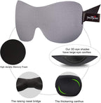 PrettyCare 3D Sleep Mask 2 Pack,Eye Mask for Side Sleeper -3D Contoured Sleeping Mask Blackout Out for Men Women - Zero Eye Pressure Blindfold with Ear Plugs, Night Masks with Travel Bag (Black＆Grey)