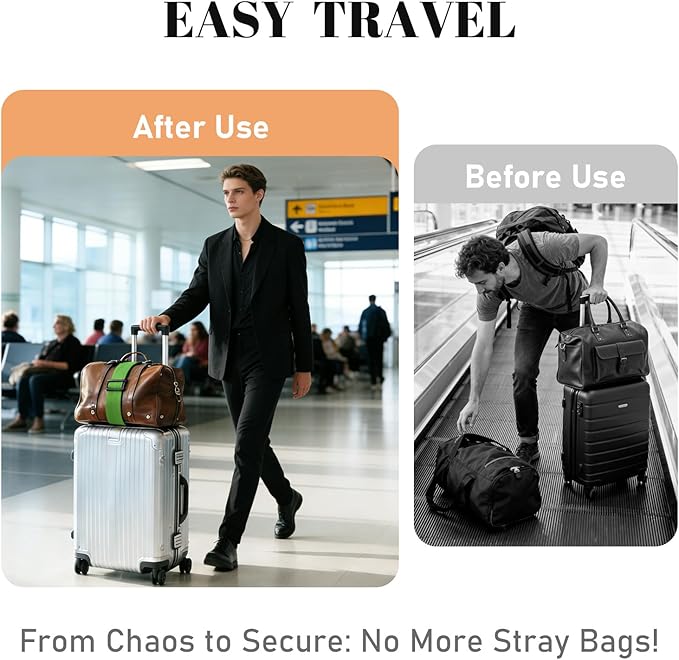 Multi Use Strong Adjustable Luggage Connector Straps for Suitcases,4 Pack Flexible Luggage Accessories Elastic Fastening Bag Strap (Colorful)
