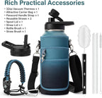 DYSANKY 32 oz Insulated Water Bottle | Thickened Stainless Steel Vacuum Metal | Portable Sports Water Jug for Gym and Hiking with Straw, Carrier Bag, Handle Strap | BPA-Free 32 oz