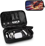 American Flag Electronic Organizer Travel Cable Organizer Bag Portable Pouch Electronic Accessories Carry Case for Cable Cord Charger Phone Earphone Tech Pouch
