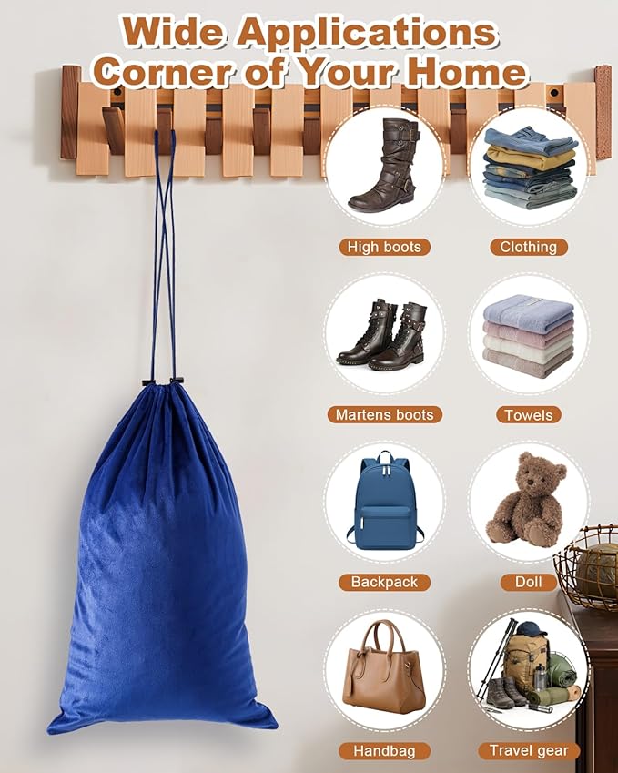 2 Pcs Shoe Bags for Travel, 21.2"x13.3" Large Boot Bags for Cowboy Boots, Washable Velvet Dust Bag with Drawstring for Dress Shoes, Handbags and Clothing, Suitable for Travel and Home Storage
